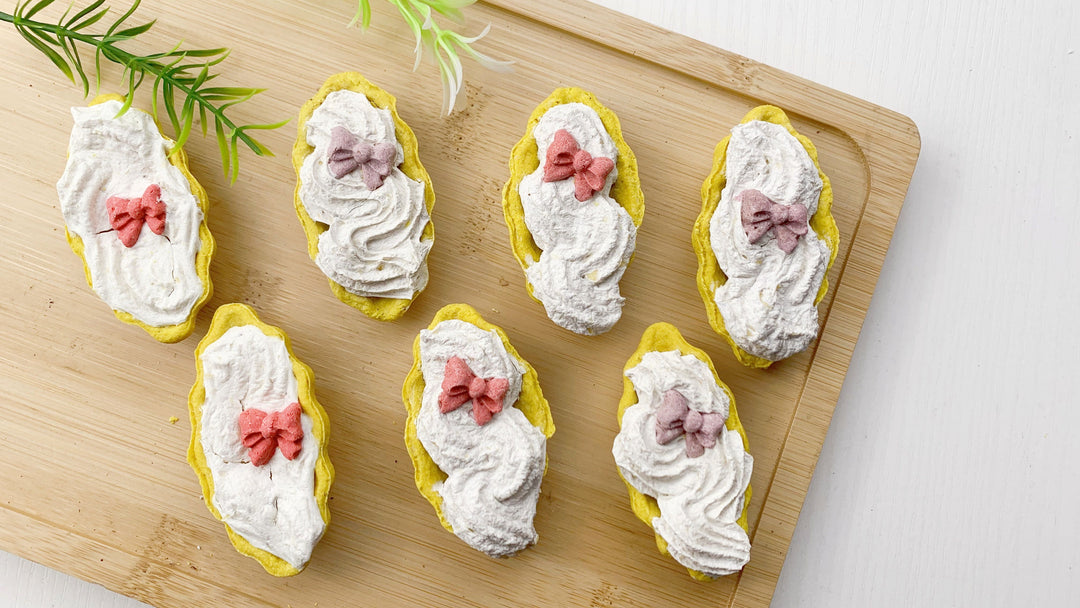 Handmade Crispy Dog Treats – Puff Boat Bites (1pc/Bag × 10 Bags) – Chicken, Cheese, Yam &amp; Veggie – Grain-Free, Low-Temp Baked, Vacuum Packed