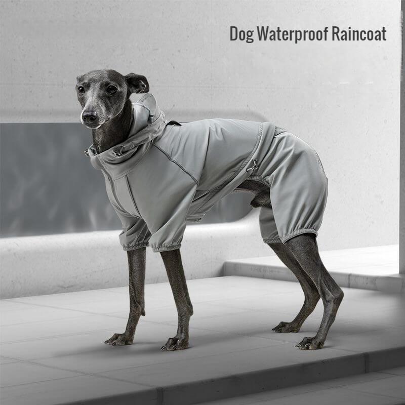 Waterproof Dog Raincoat with Hood and Reflective Stripe